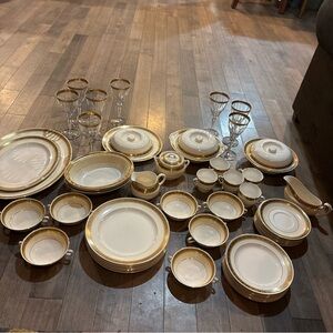 Luxurious Gold-Trimmed Dinnerware Noritake China Set  57 Pieces Rare Gold Rim